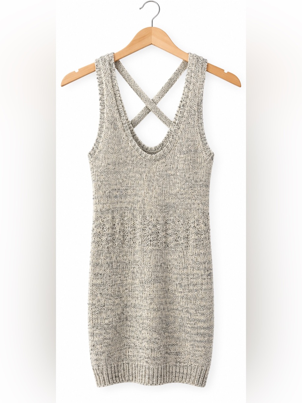 Rebecca Minkoff Metallic Knit Mini Dress XS Cross Back Sleeveless Y2K Party Glam